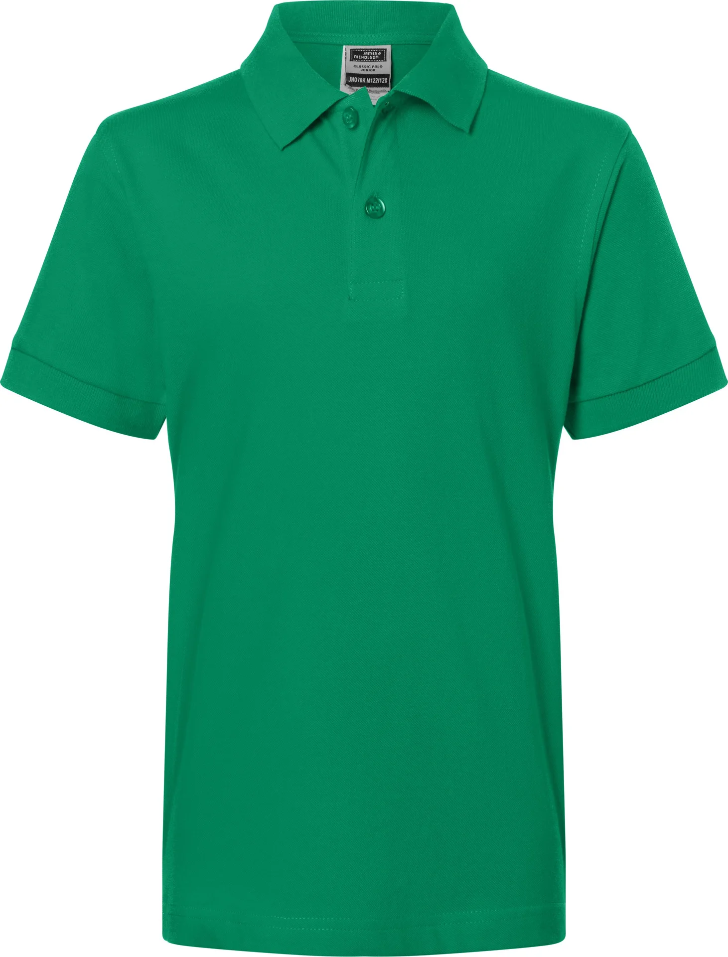 jn070k-classic-poloshirt-junior-irishgreen-front-3 James & Nicholson Classic Polo Junior
