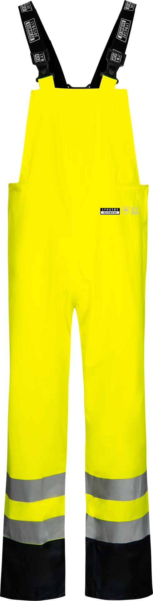 lyngsoe-lr3059-hi-vis-regenlatzhose-leuchtgelb-navy-front-1 Lyngsøe LR3059 Hi-Vis Regenlatzhose