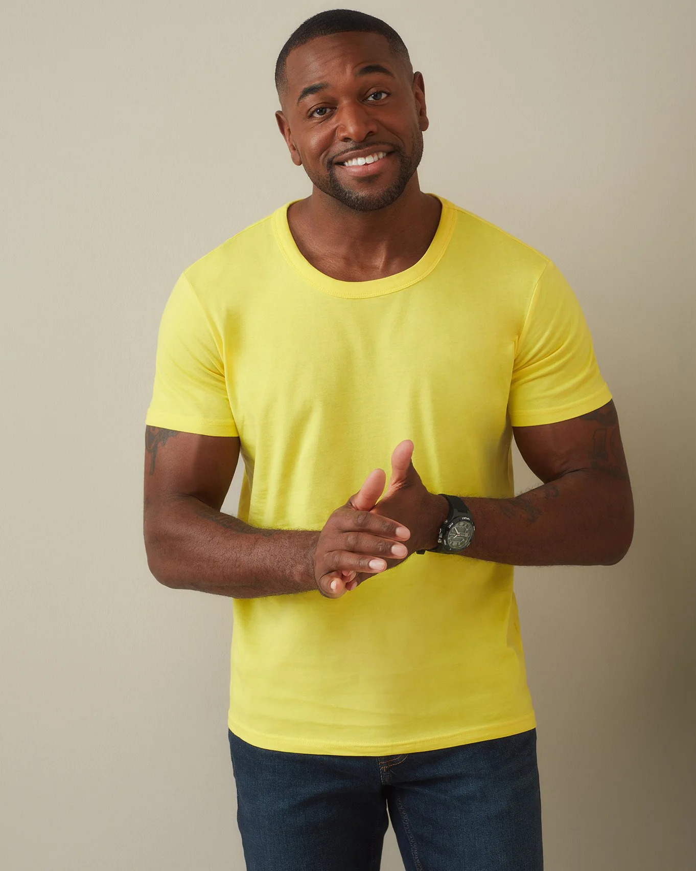 stedman-st9000-crew-neck-t-shirt-ben-daisyyellow-model-1 Stedman Ben Crew Neck