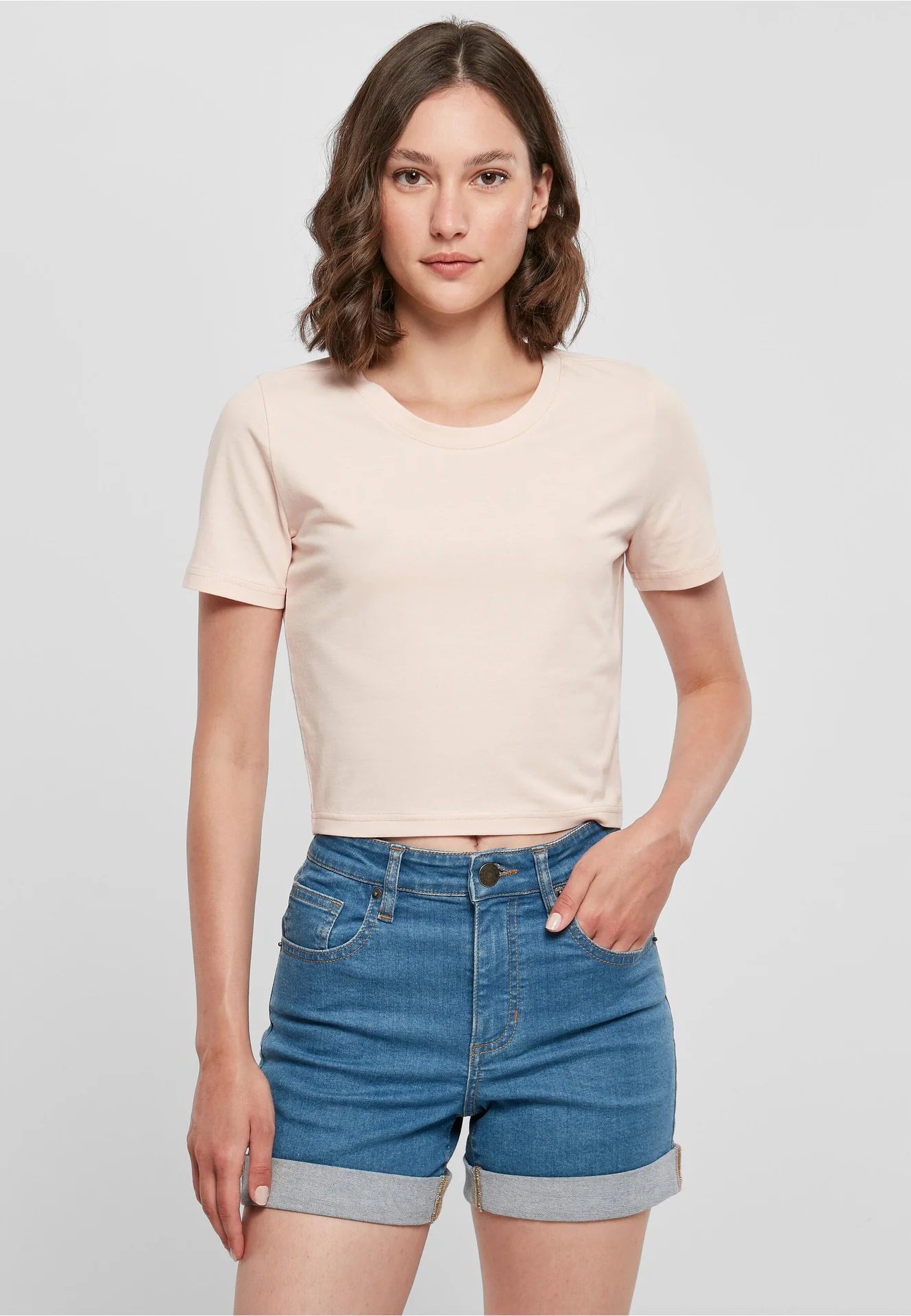 Build Your Brand Ladies Cropped Tee