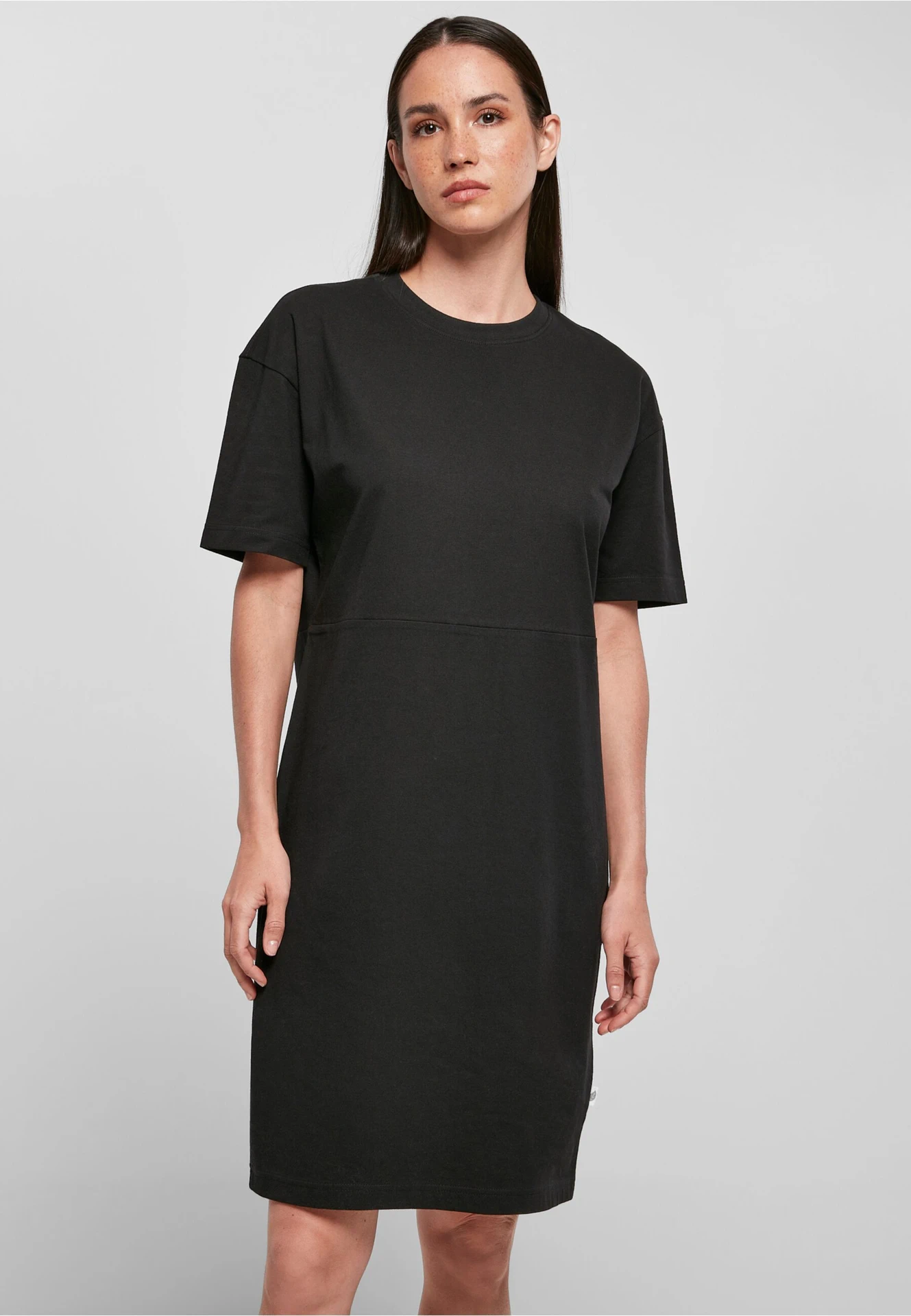 Build Your Brand Ladies Organic Oversized Slit Tee Dress