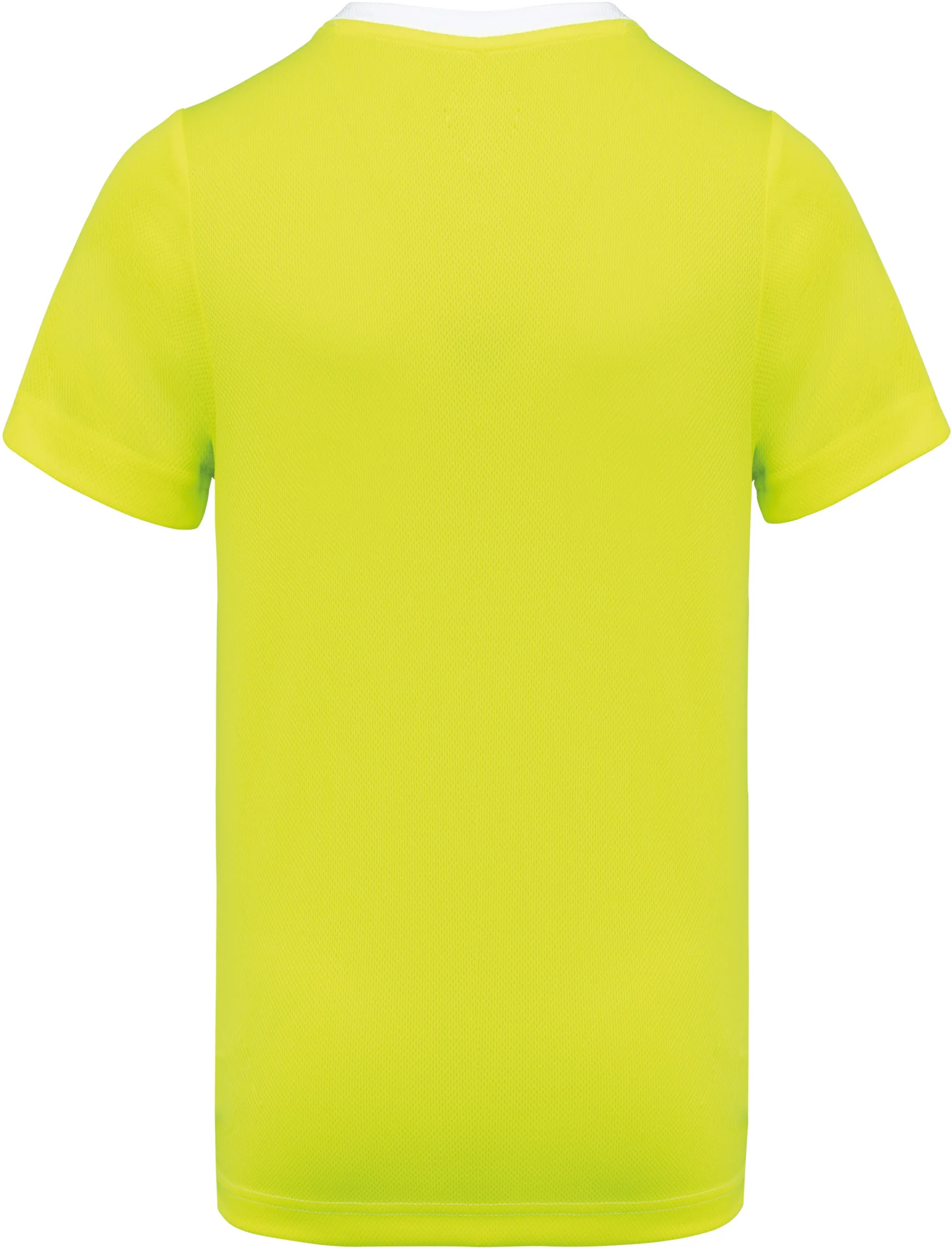 kariban-PA4014-herren-kontrast-sport-shirt-white-fluorescentyellow-back-6 Kariban Herren Kontrast Sport Shirt