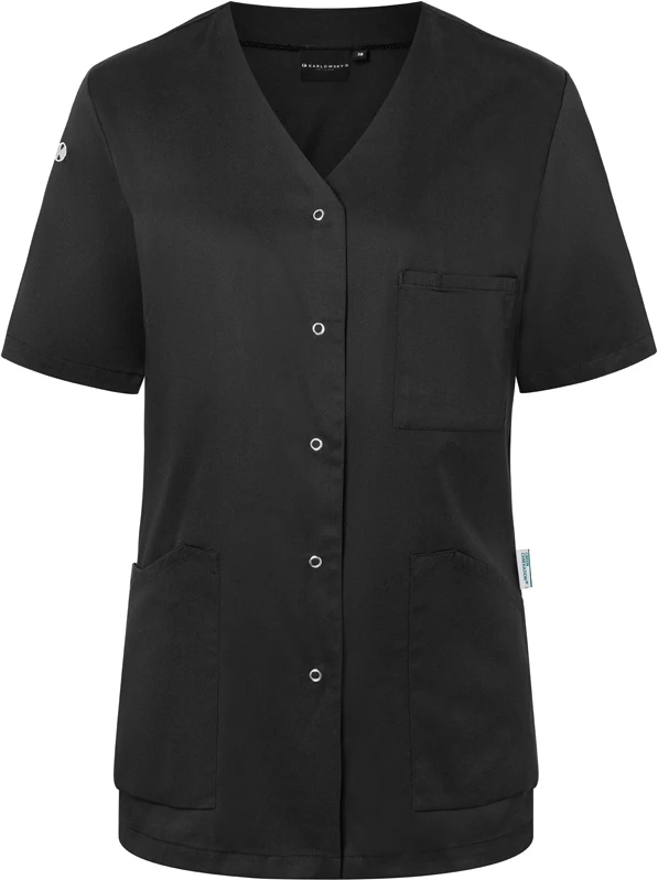 karlowsky-ks63-kurzarm-damenkasack-essential-black-front-3 KARLOWSKY Kurzarm Damenkasack Essential