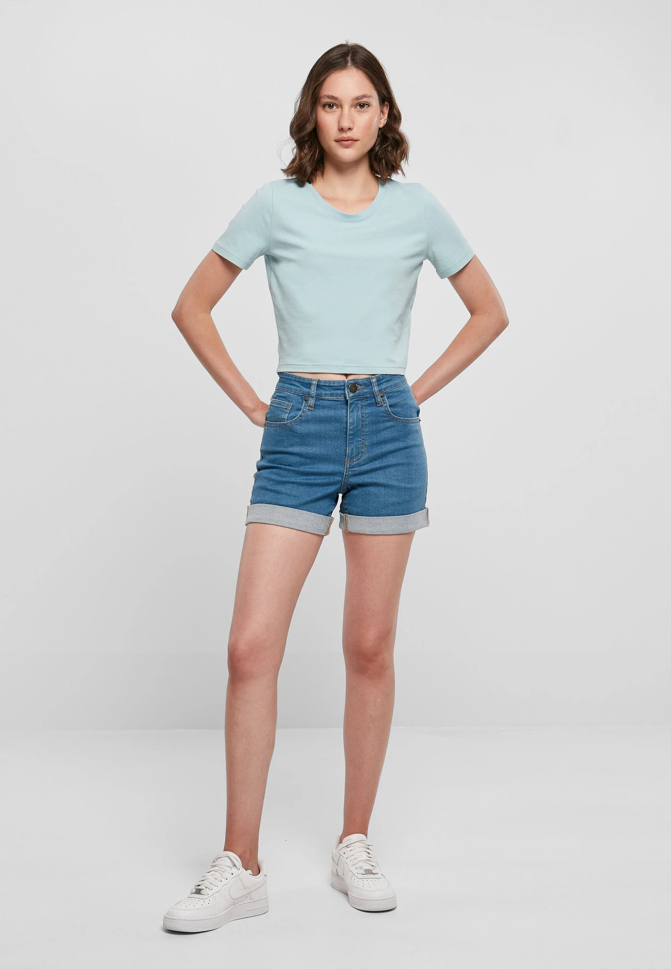 Build Your Brand Ladies Cropped Tee