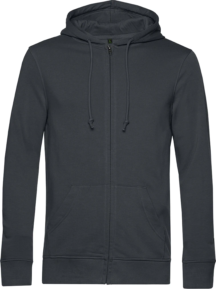 BC-WU35B-inspire-zipped-hood-asphalt-0 B&C Organic Zipped Hood Jacket
