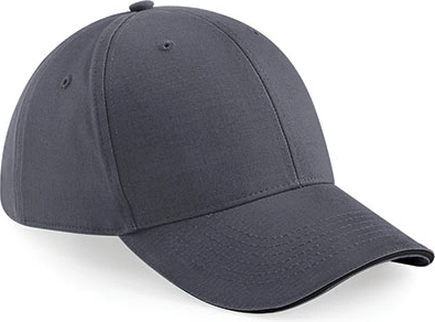 beechfield-b20-athleisure-6-panel-cap-graphitegrey-black-front-1 Beechfield Athleisure 6 Panel Cap