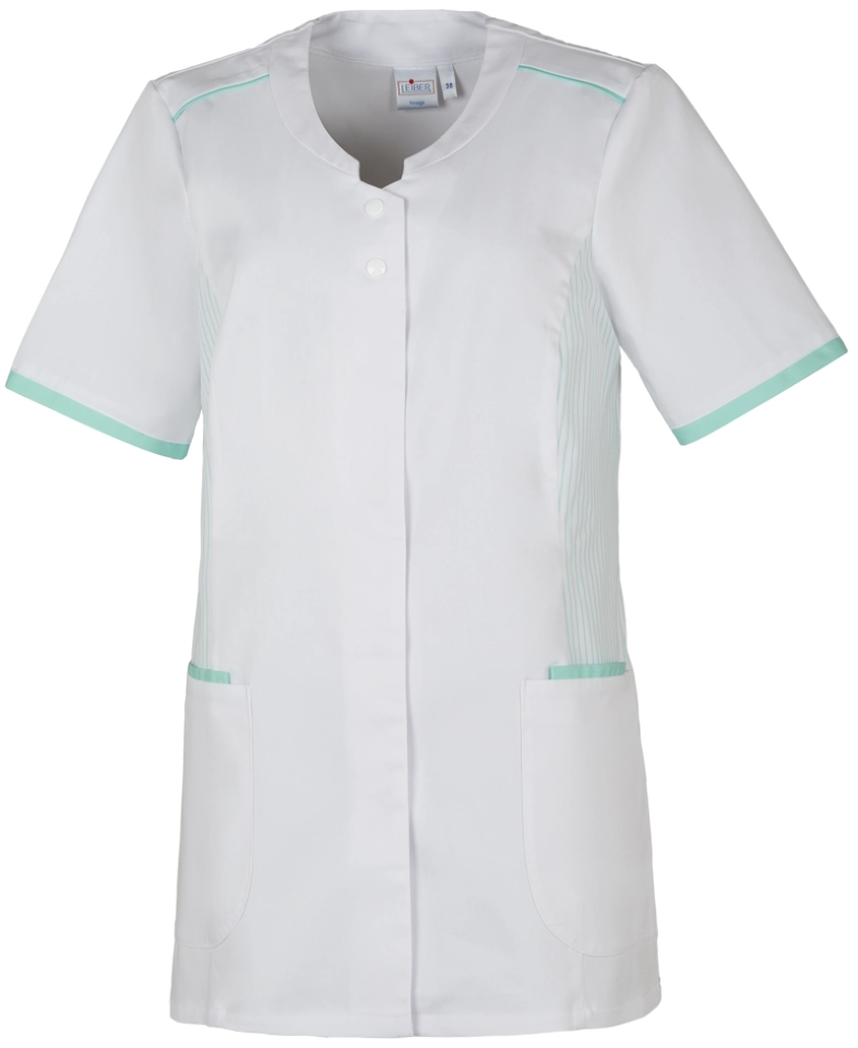 leiber-08-2153-kasack-kurzarm-weiss-mint-front-3 Leiber Damen-Kasack kurzarm 08/2153