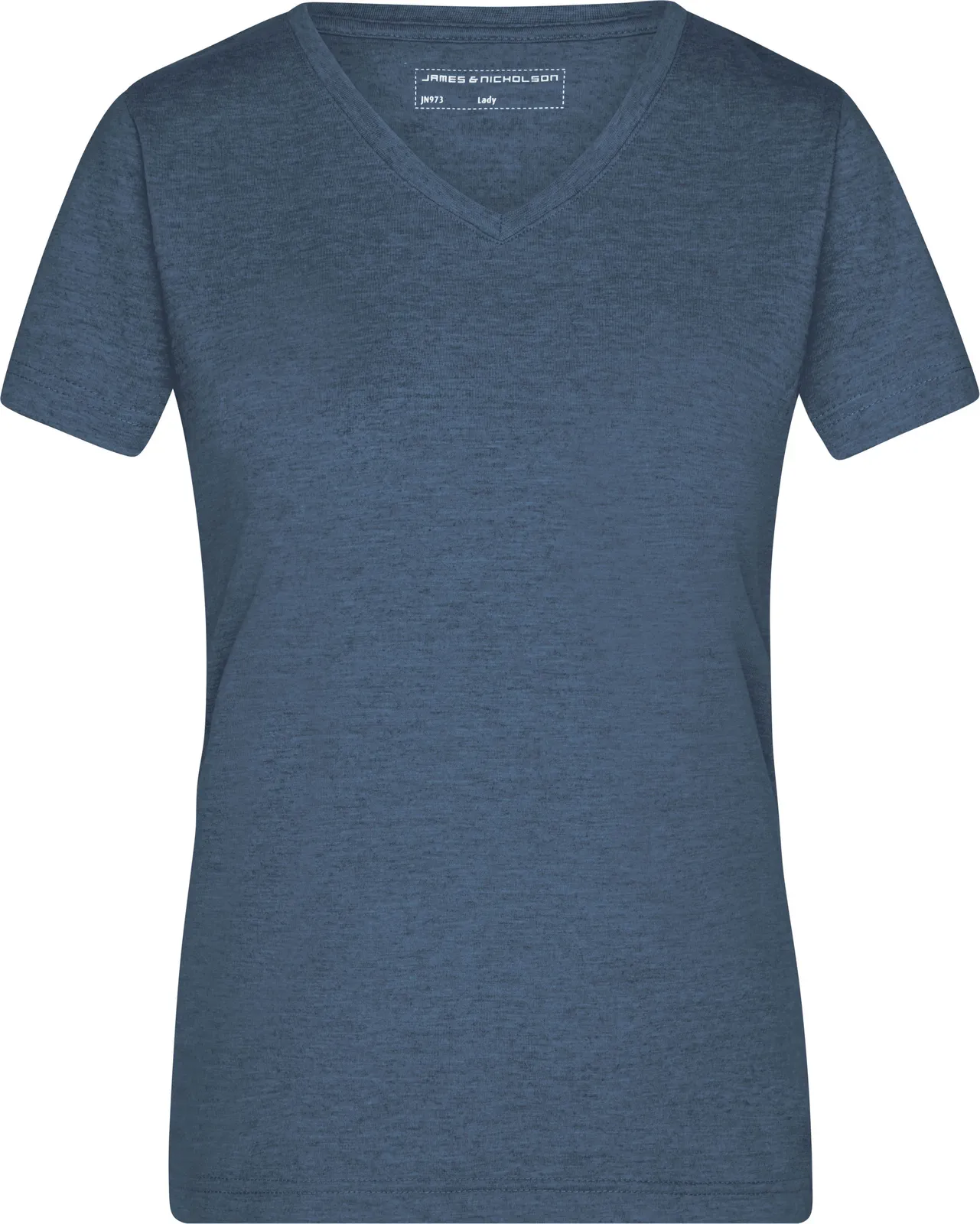jn973-ladies-heather-t-shirt-bluemelange-front-3 James & Nicholson Ladies Heather T-Shirt