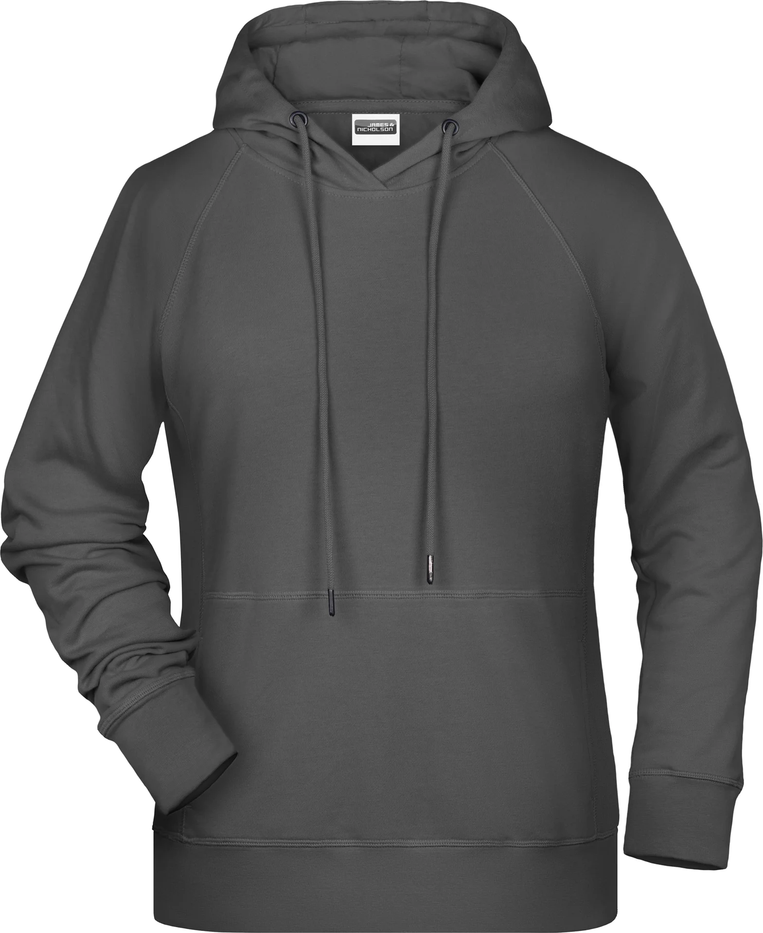 JN8023-ladies-hoody-graphite-front-3 James & Nicholson Ladies Hoody 8023