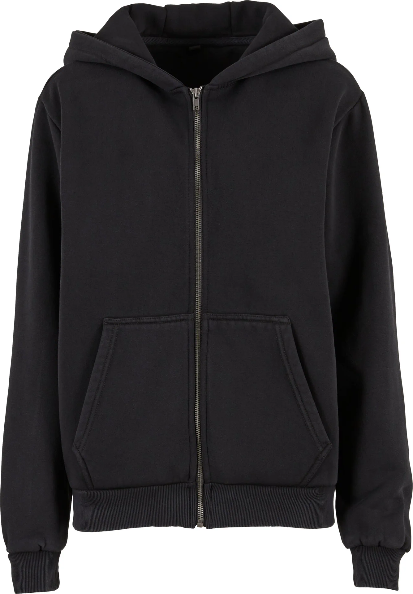 BYB-BY299-ladies-vintage-heavy-zip-hoody-black-front-4 Build Your Brand Ladies Vintage Heavy Zip Hoody