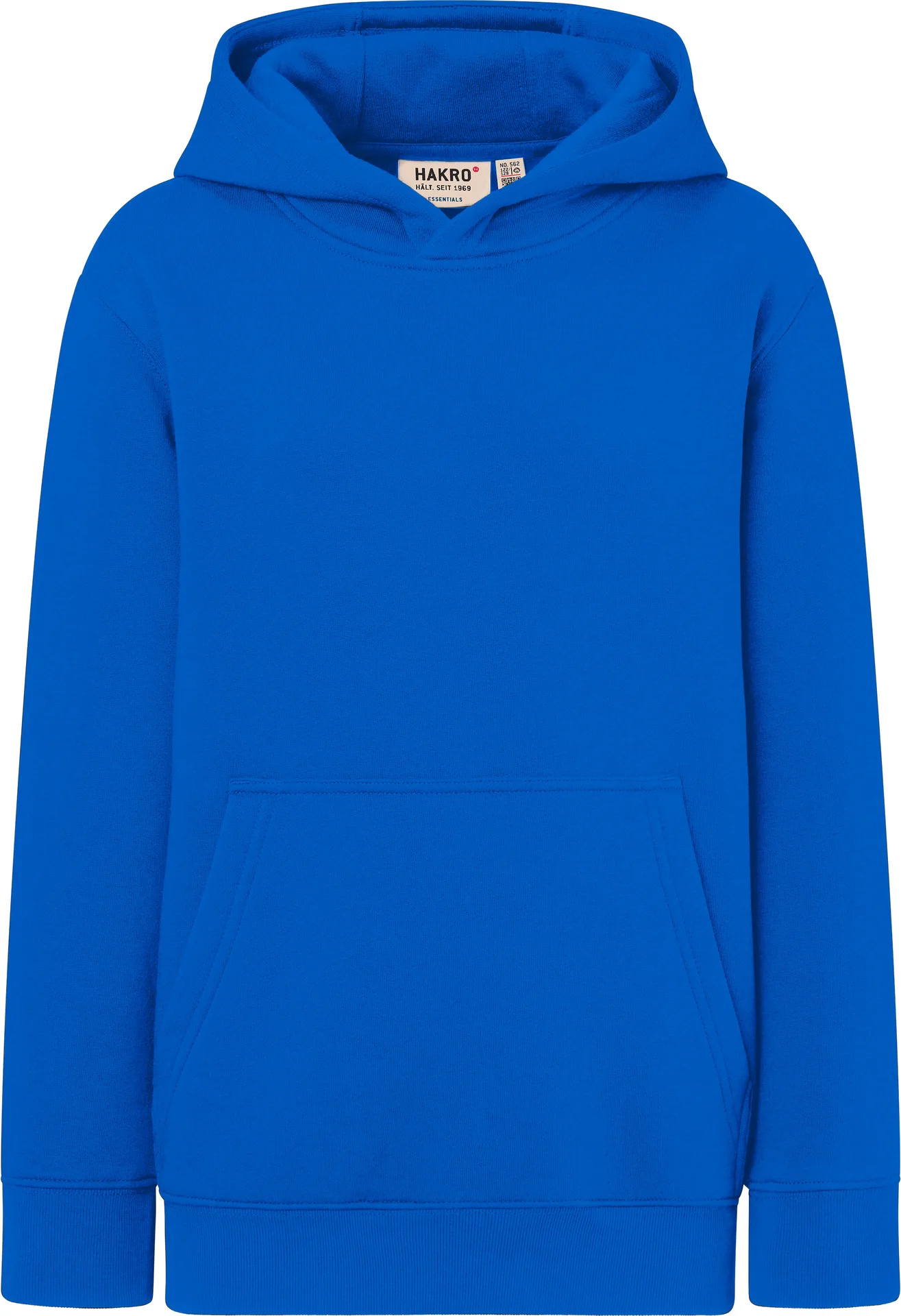 hakro-562-kinder-kapuzen-sweatshirt-bio-baumwolle-royalblau-front-1 HAKRO Kinder Kapuzen-Sweatshirt 562 Bio-Baumwolle