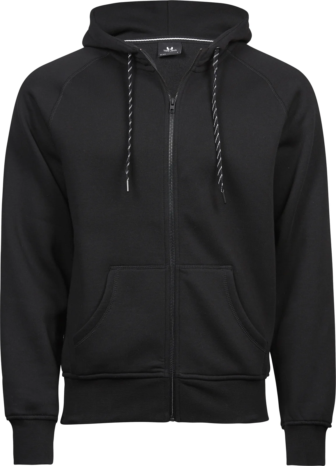tee-jays-5435-mens-fashion-full-zip-hood-black-front-1 Tee Jays Men's Fashion Full Zip Hood