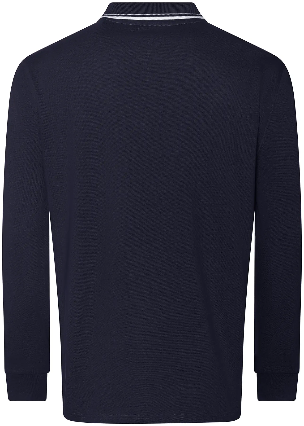 justpolos-jp103-long-sleeve-tipped-100-poloshirt-oxfordnavy-white-back-3 Just Polos Long Sleeve Tipped 100 Polo