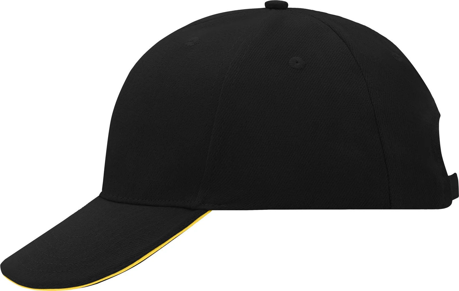 daiber-mb024-6-panel-sandwich-cap-black-yellow-left-4 myrtle beach 6-Panel Sandwich Cap