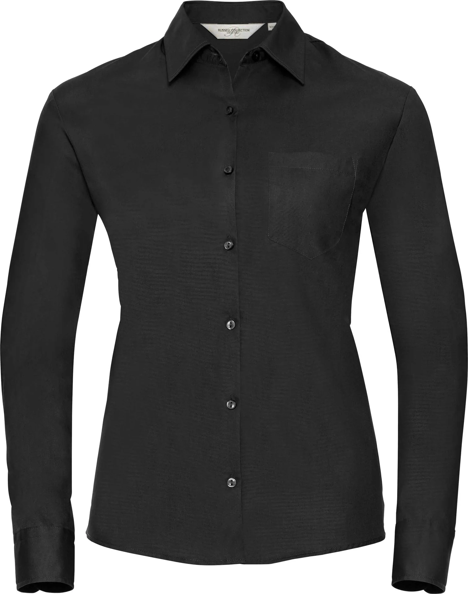 Russell Ladies Long Sleeve Pure Cotton Easy Care Poplin Shirt