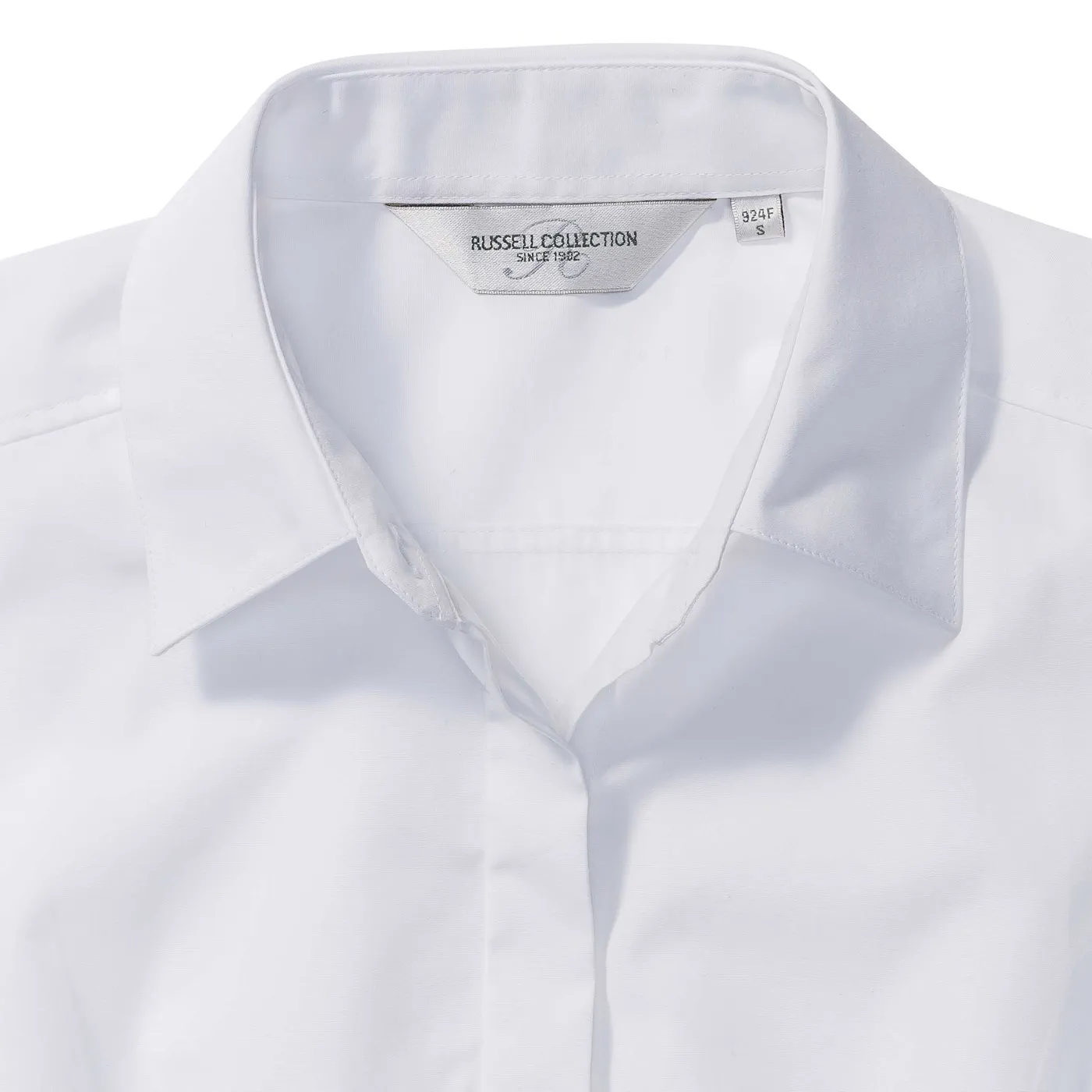 Russell Ladies Long Sleeve Polycotton Easy Care Fitted Poplin Shirt