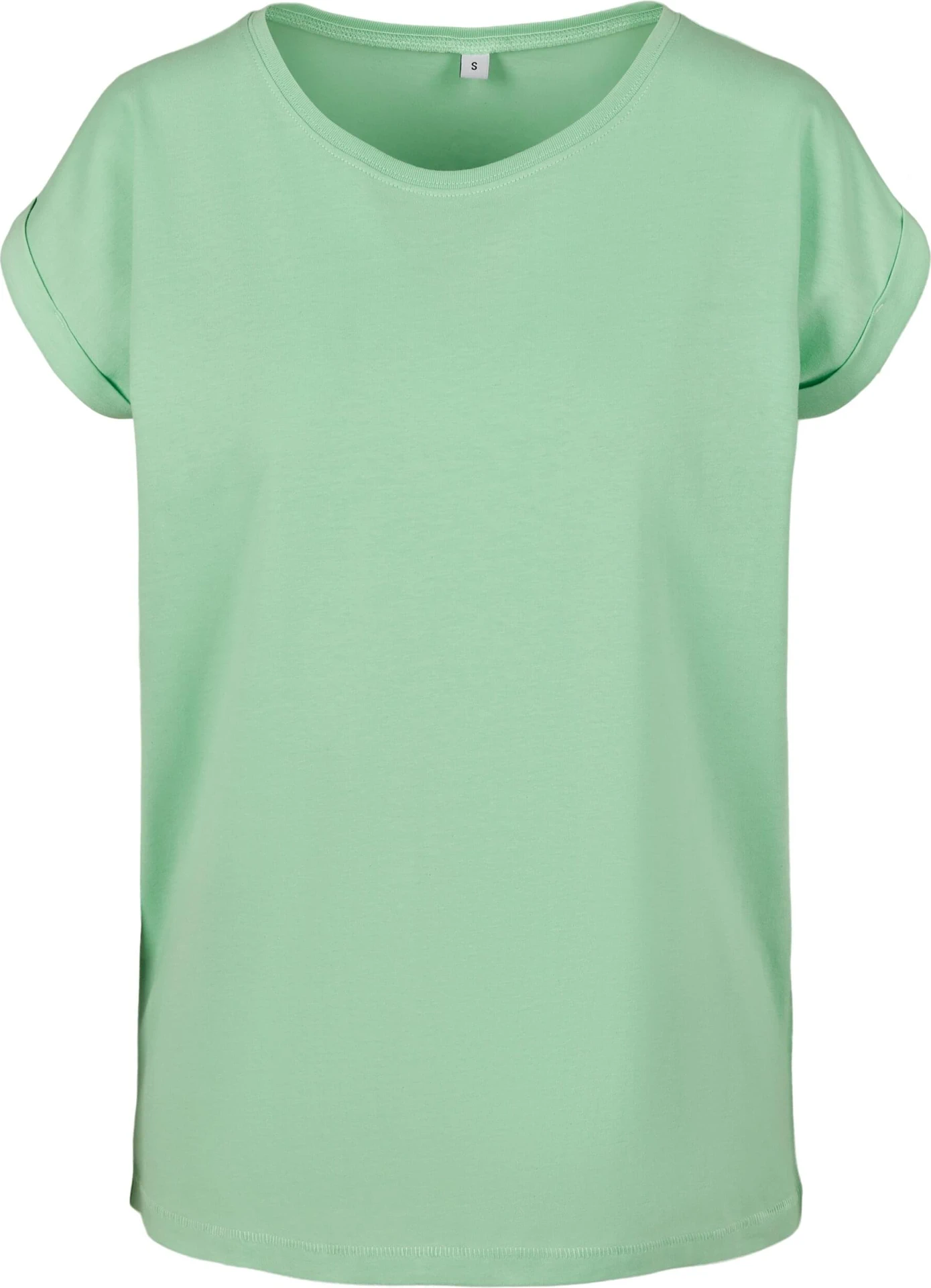 BYB-BY021-ladies-extended-shoulder-t-shirt-neomint-front-4 Build Your Brand Ladies Extended Shoulder Tee