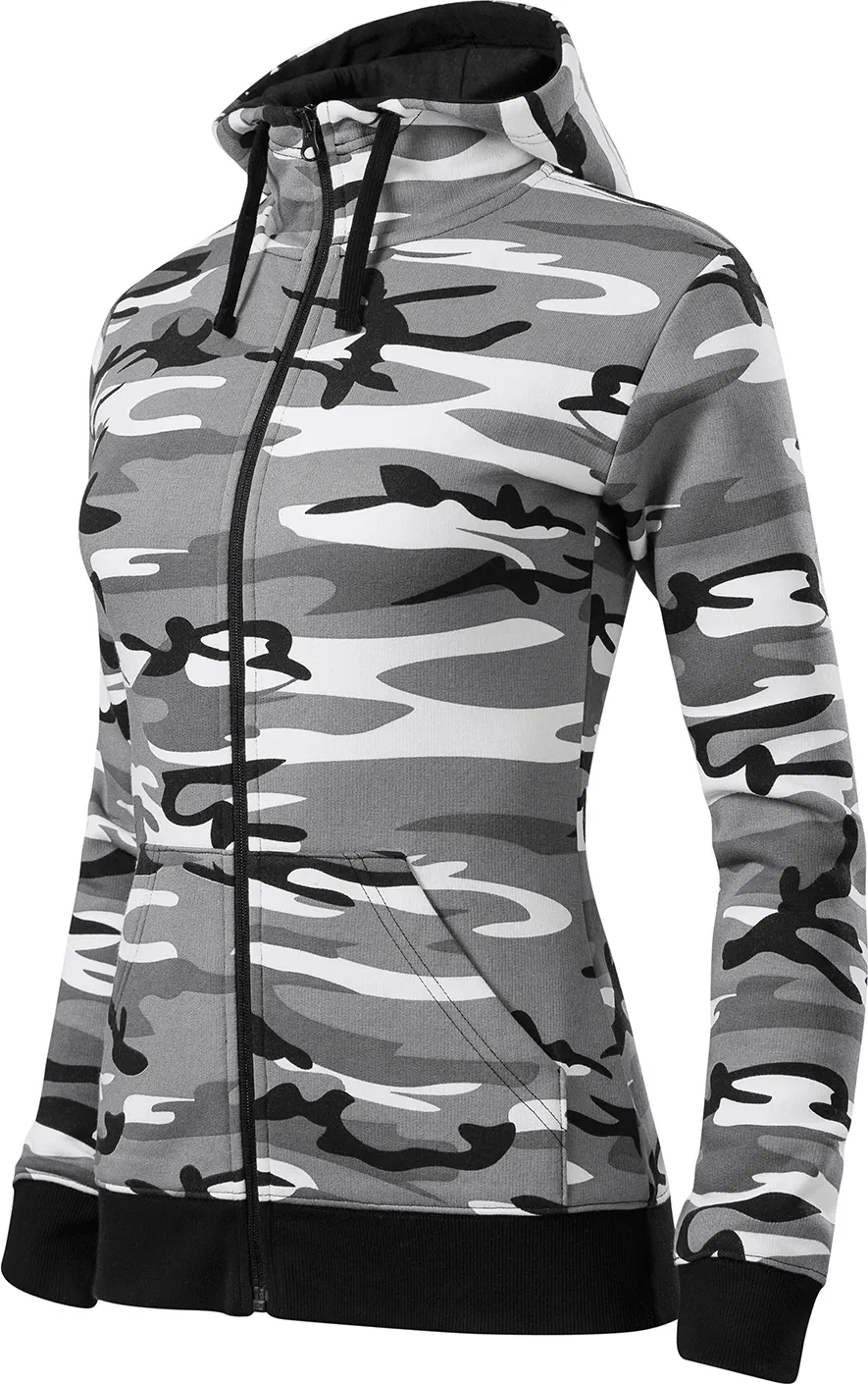malfini-C20-camo-zipper-sweatshirt-damen-camouflage-grau-left-3 MALFINI Sweatshirt Damen Camo Zipper C20