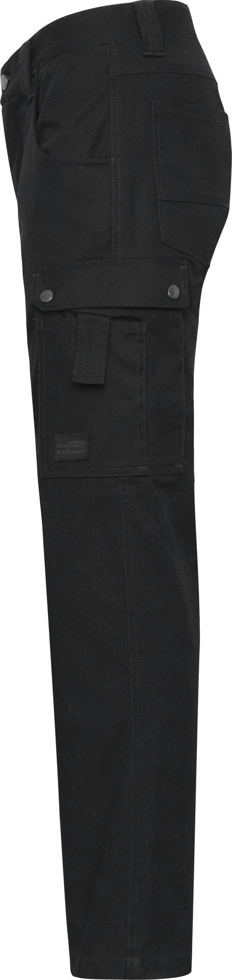 jn877-workwear-cargo-pants-black-left-4 James & Nicholson Workwear Cargo Pants
