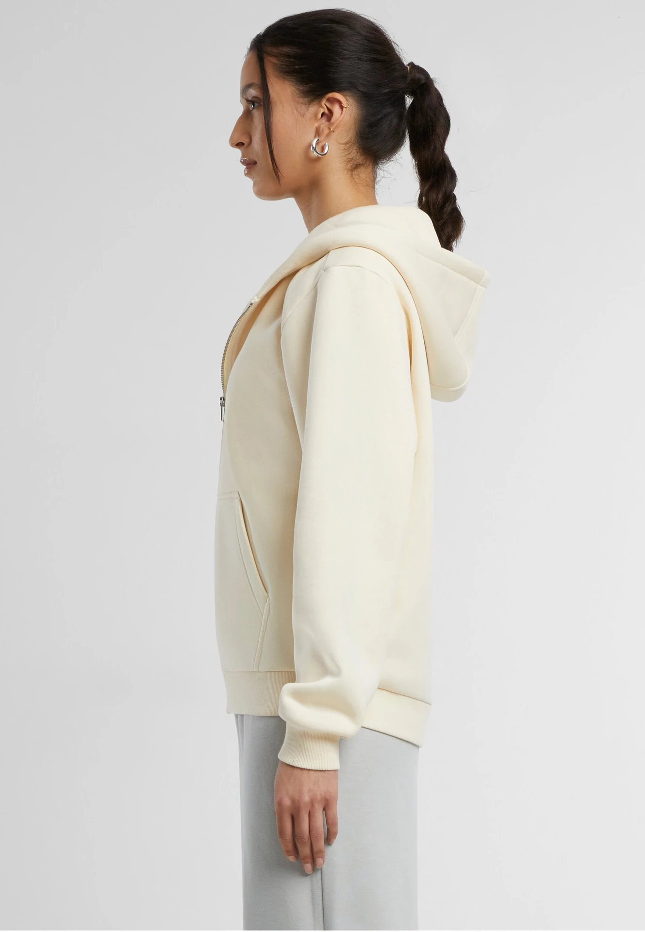 Build Your Brand Ladies Fluffy Zip Hoody