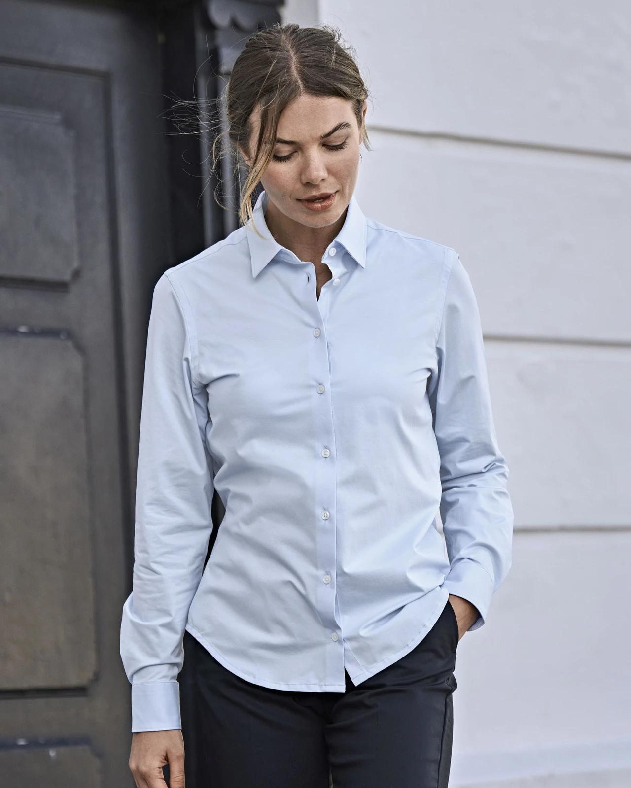 tee-jays-4031-womens-active-stretch-shirt-lightblue-model-0 Tee Jays Women´s Active Stretch Shirt