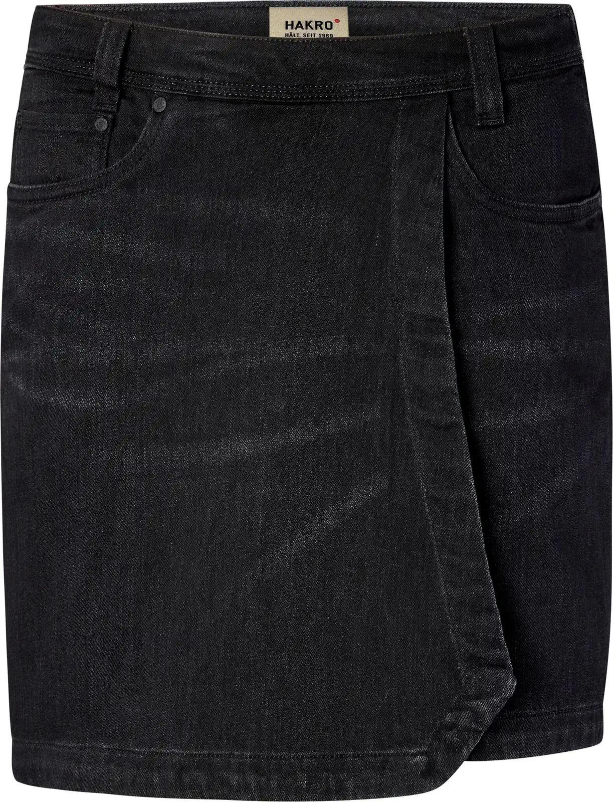 hakro-732-damen-5-pocket-jeansskort-x-stretch-eco-schwarz-front-1 HAKRO Damen 5-Pocket-Jeansskort X-Stretch 732 ECO