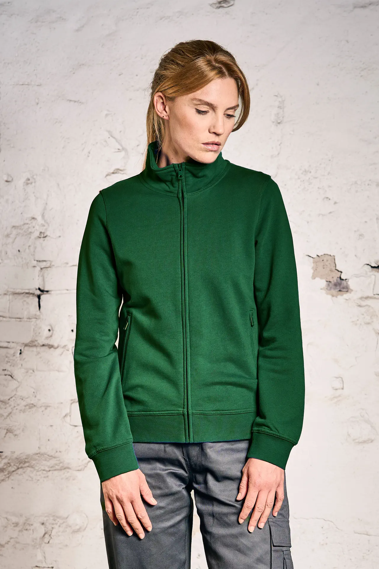 promodoro-5275-womens-sweatjacket-forest-model-0 Promodoro Women's Sweatjacket