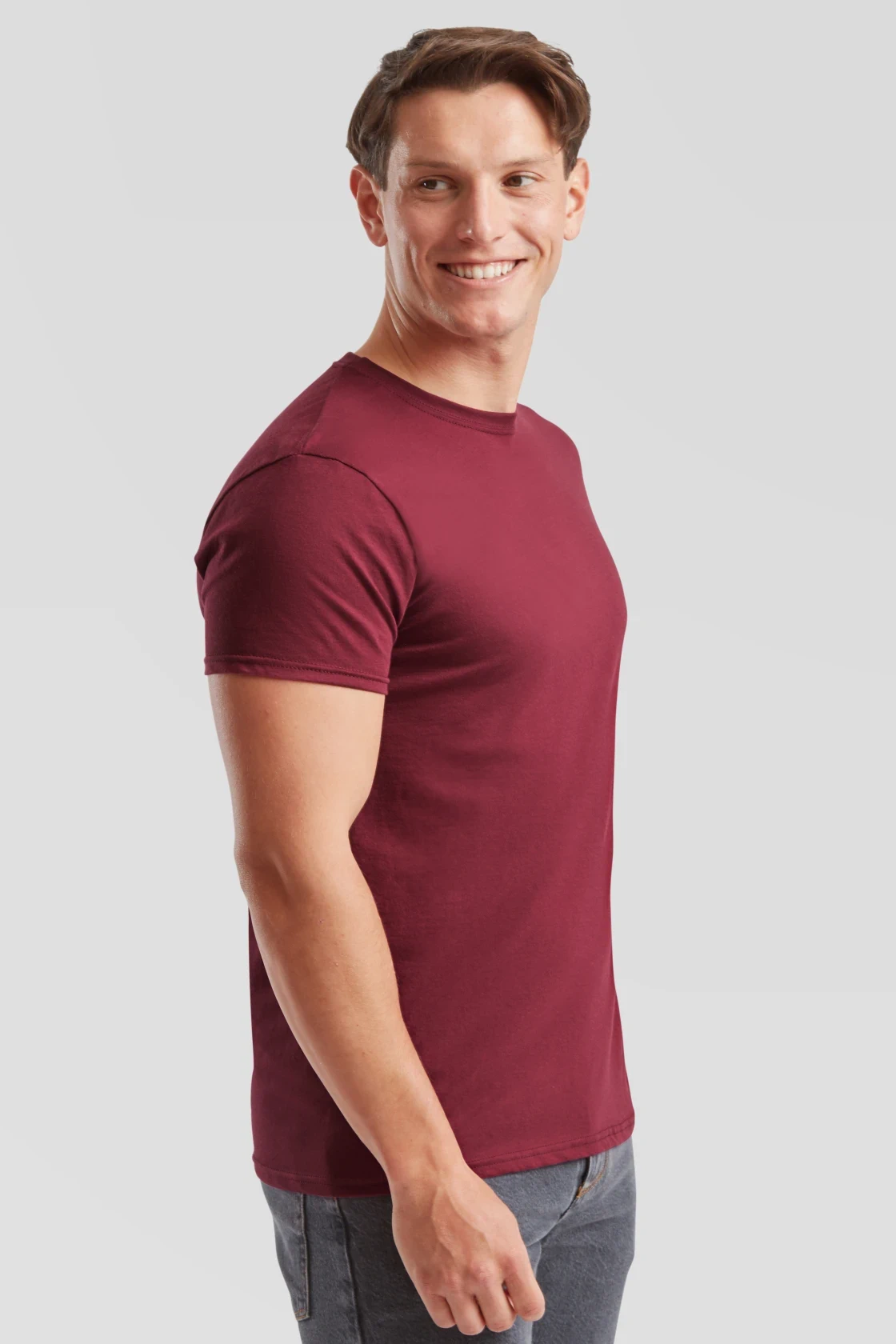 fruit-of-the-loom-61-430-0-iconic-150-t-shirt-burgundy-model-1 F.O.L. Iconic T