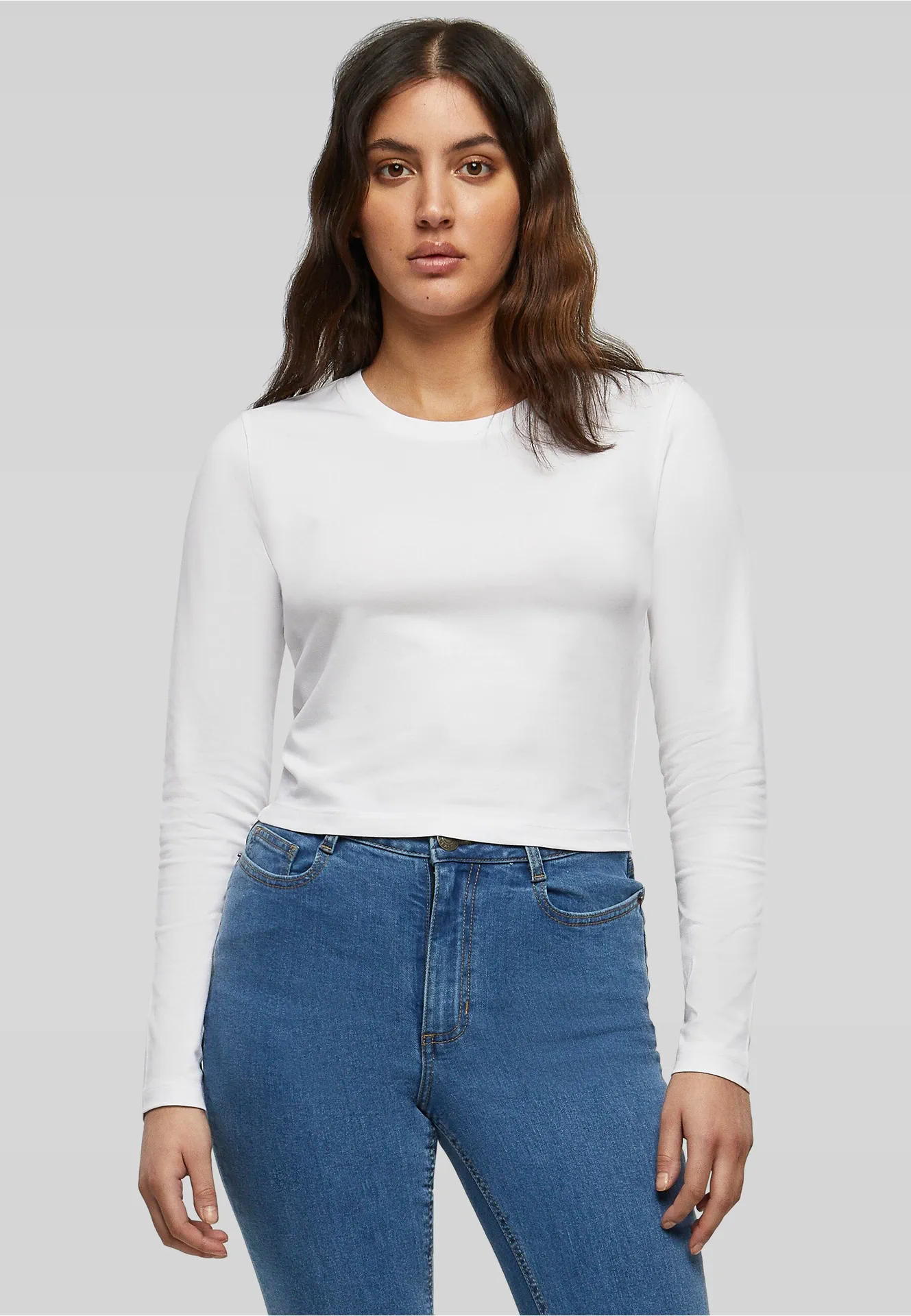 Build Your Brand Ladies Short Longsleeve Tee