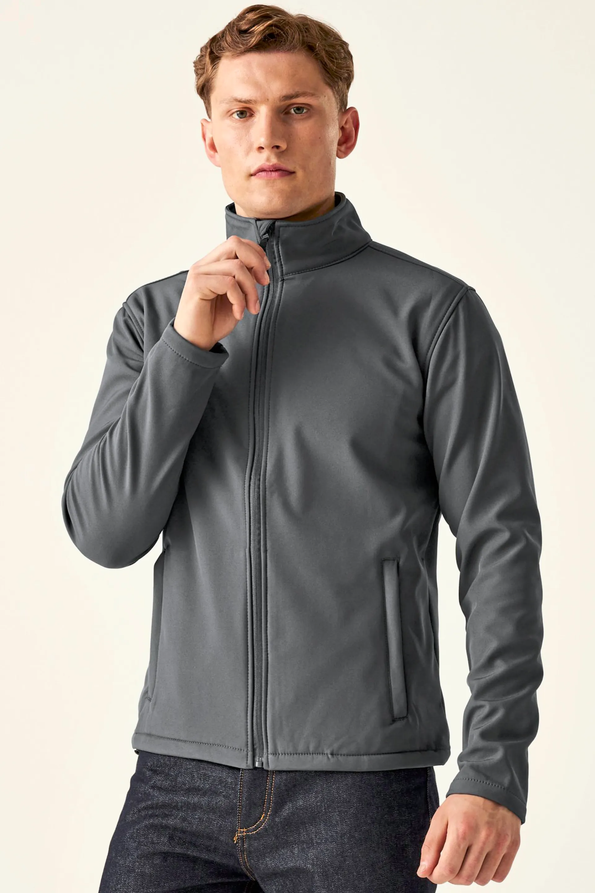 regatta-tra654-reid-softshell-jacket-seal-grey-solid-model-1 Regatta Reid Softshell Jacket
