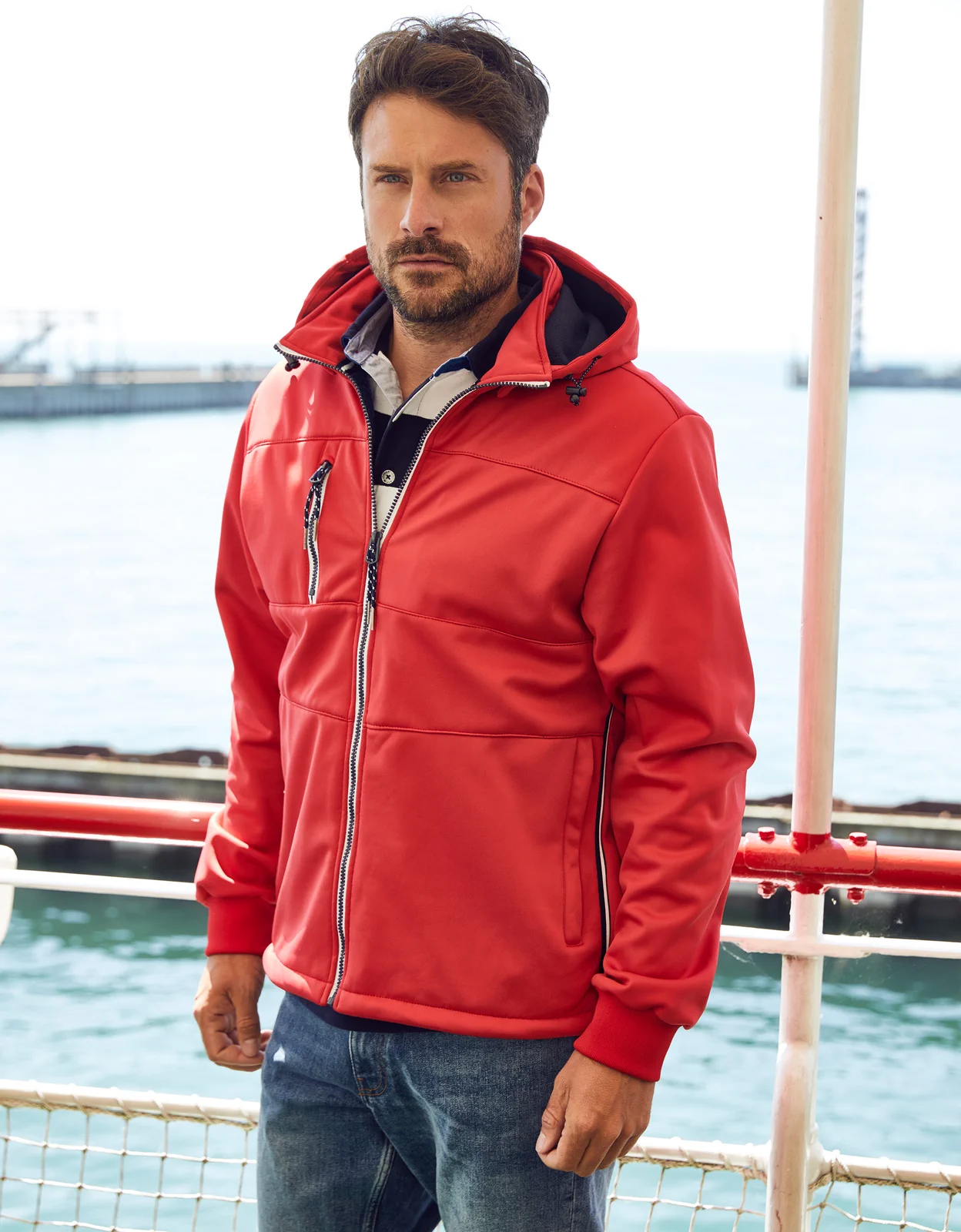 jn1078-mens-maritime-jacket-model-0 James & Nicholson Men's Maritime Jacket