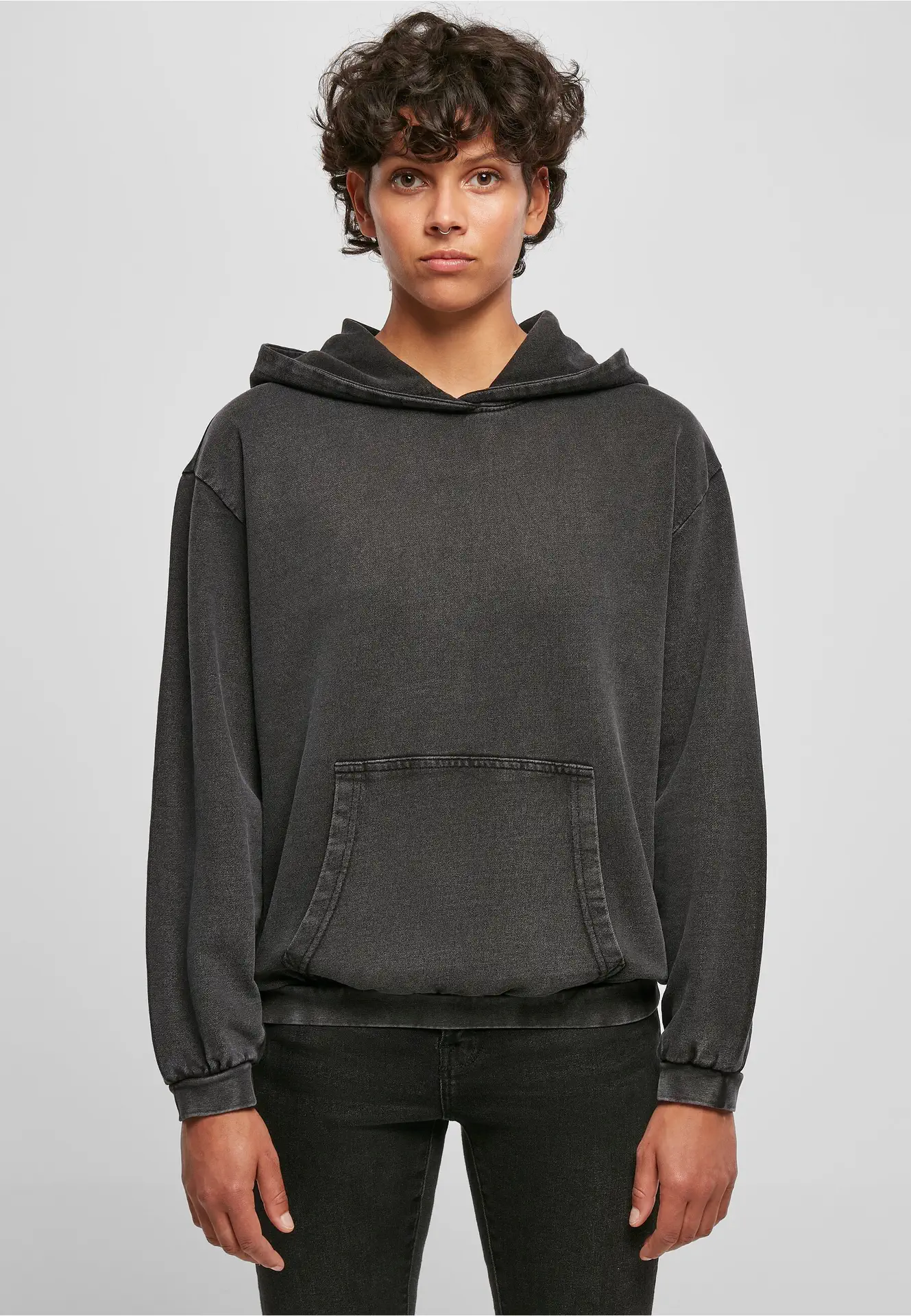 Build Your Brand Ladies Acid Washed Oversize Hoody