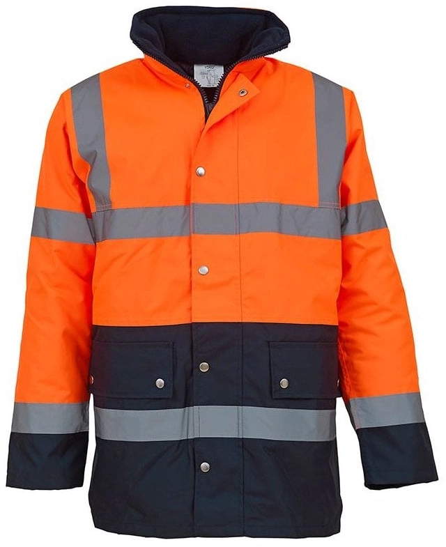 yoko-hvp302-hi-vis-two-tone-motorway-jacket-hi-vis-orange-navy-frontl-1 YOKO High Visibility Two-Tone Motorway Jacket