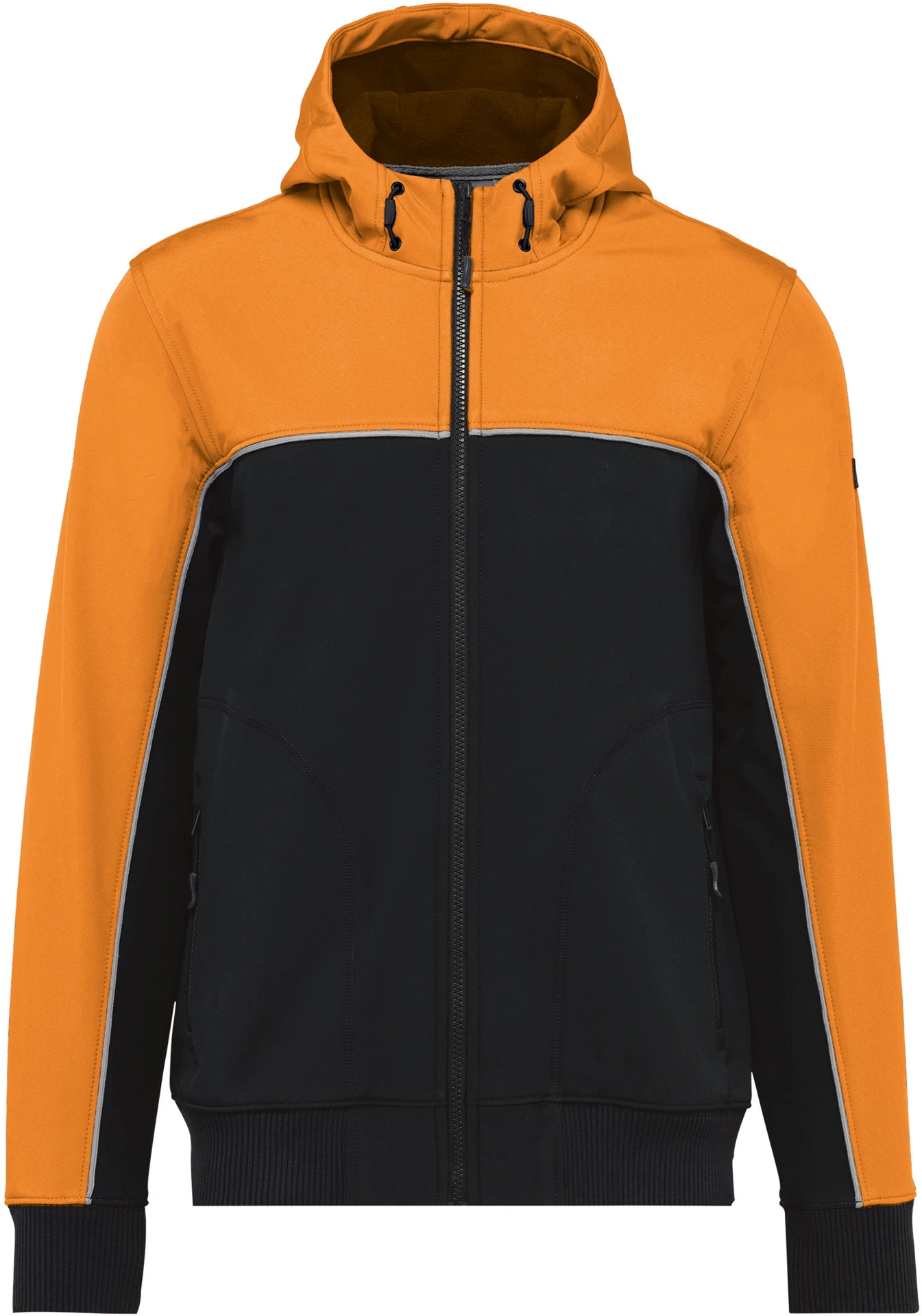 kariban-WK450-workwear-3-lagen-softshell-jacke-black-orange-front-3 Kariban Unisex Workwear 3-Lagen Softshell Jacke
