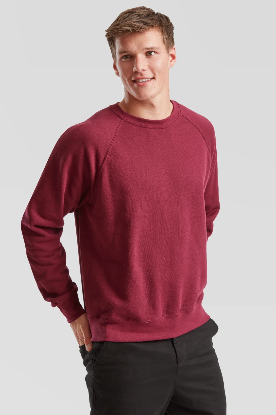 fruit-of-the-loom-62-216-0-classic-raglan-sweatshirt-burgundy-model-1 F.O.L. Raglan Sweat