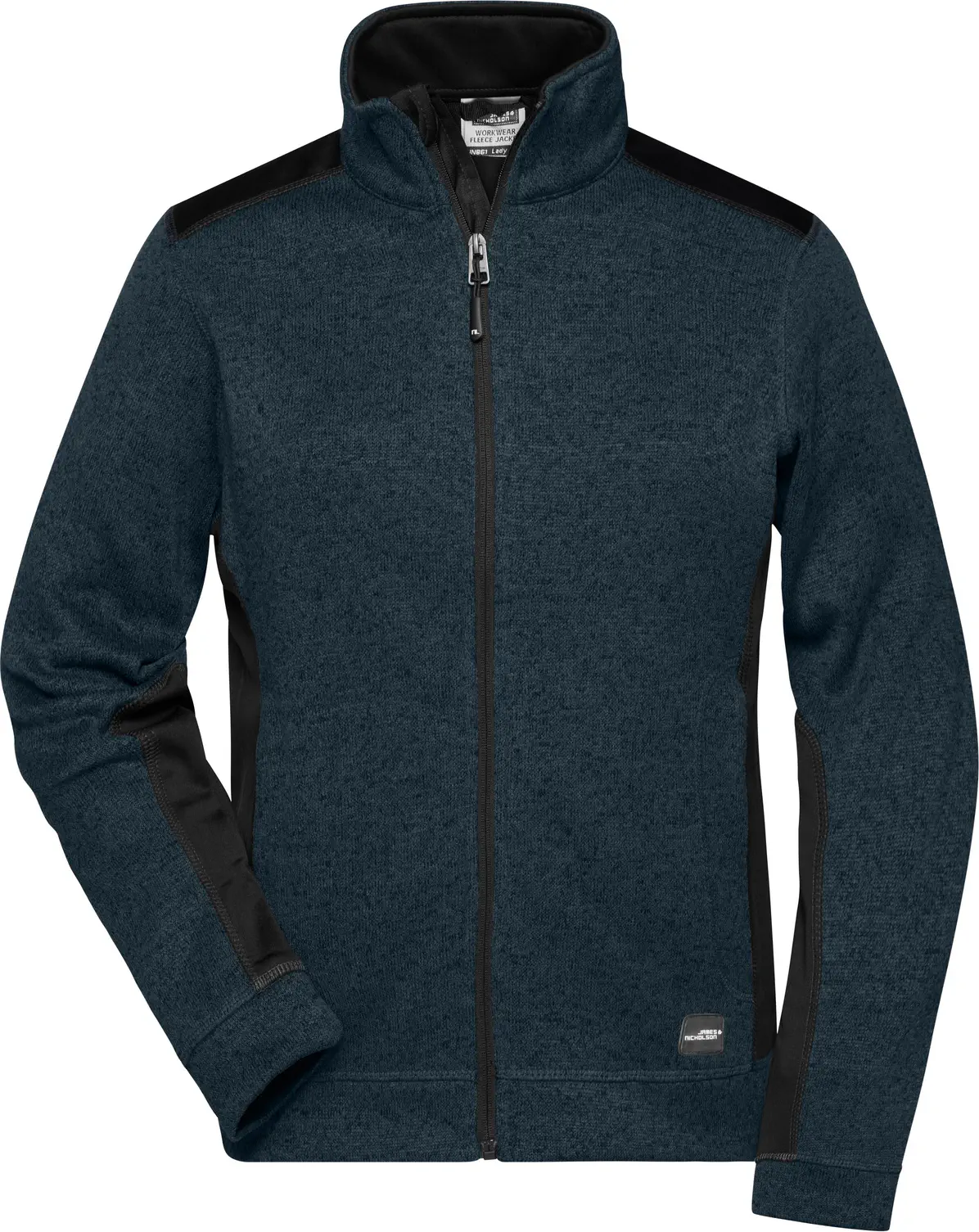 jn861-ladies-knitted-workwear-fleece-jacket-navy-navy-front-3 James & Nicholson Ladies Knitted Workwear Fleece Jacket -STRONG-