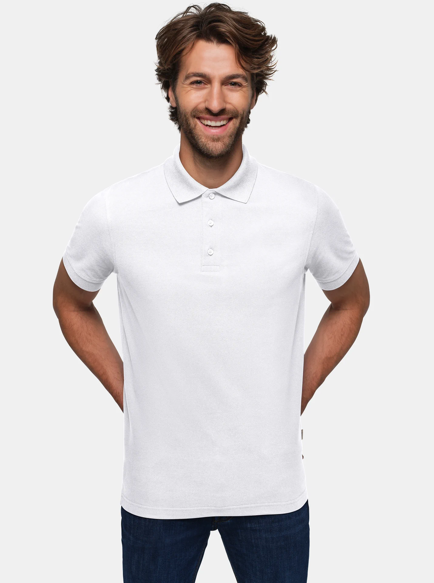 hakro-801-poloshirt-pima-baumwolle-weiss-model-0 HAKRO Premium-Poloshirt 801 Pima-Cotton