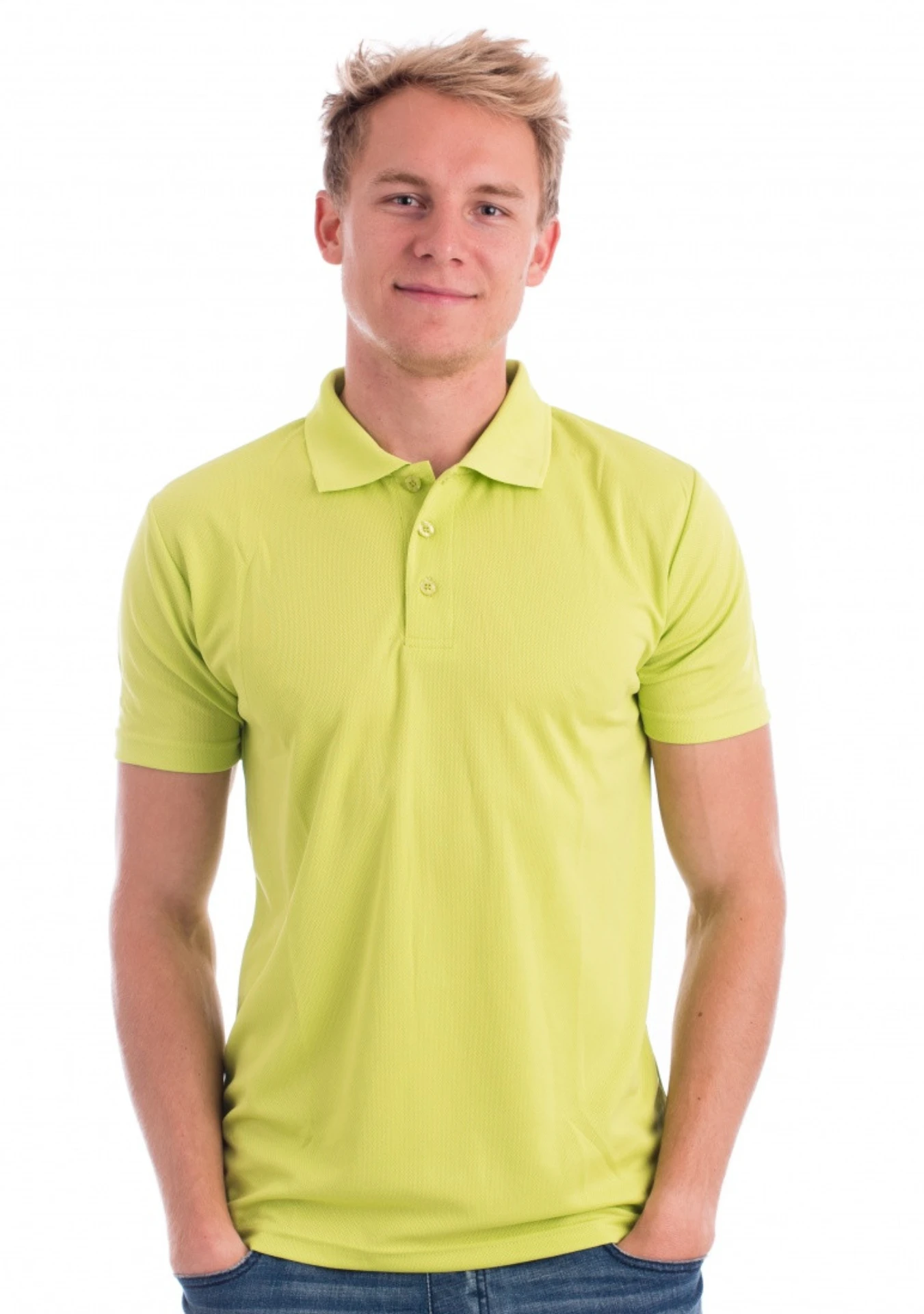 malfini-217-victory-polohemd-zitronengruen-model-0 MALFINI Poloshirt Victory 217