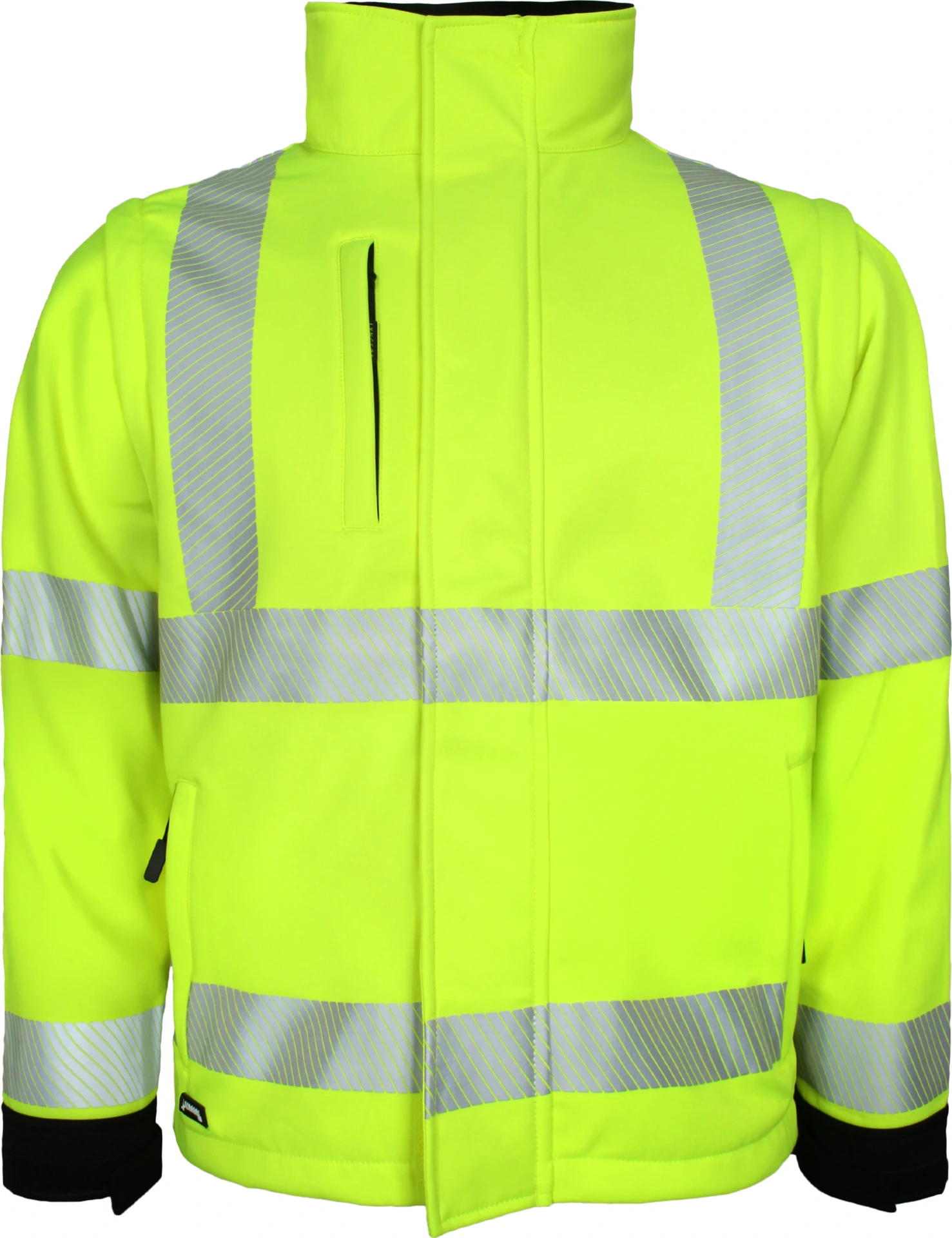 lyngsoe-fox471-atmungsaktive-hi-vis-softshell-jacke-leuchtgelb-schwarz-front-1 Lyngsøe FOX471 Atmungsaktive Hi-Vis Softshell Jacke