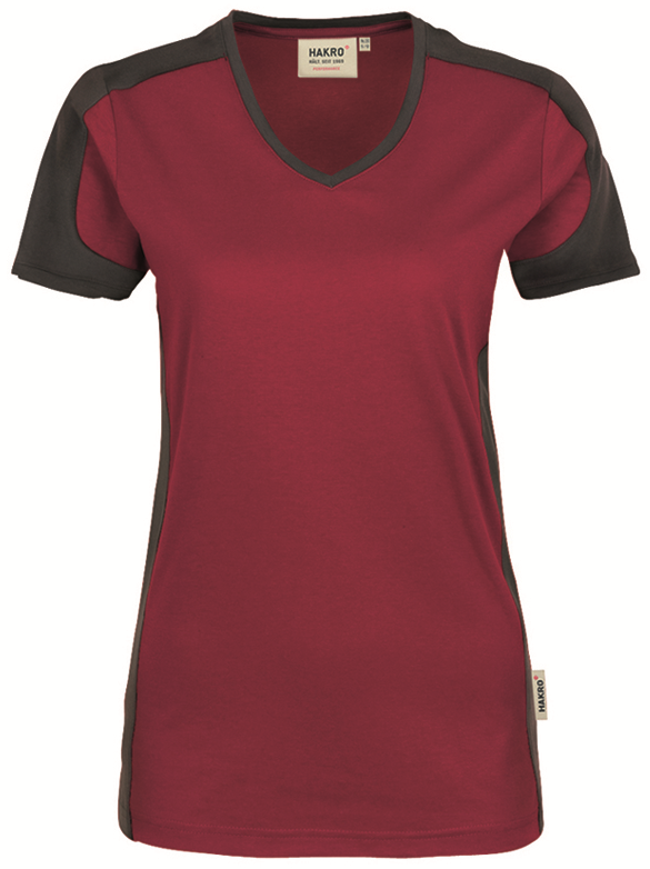 HAKRO Women-V-Shirt-Contrast 190 Mikralinar®