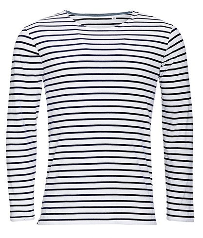 SOL'S Men´s Long Sleeve Striped T-Shirt Marine