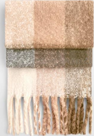 Beechfield Fluffy Check Scarf