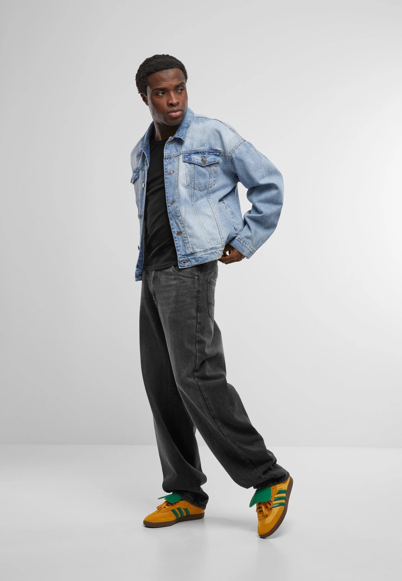 Build Your Brand Heavy Ounce Boxy Denim Jacket