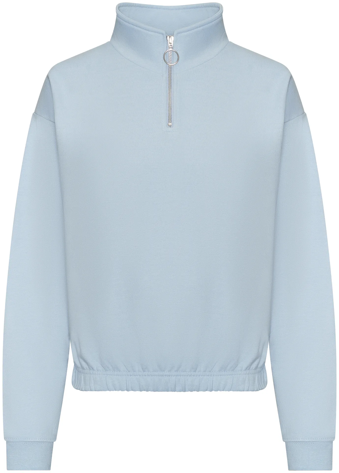 justhoods-jh037-womens-cropped-quarter-zip-sweatshirt-skyblue-front-1 Just Hoods Women's Cropped 1/4 Zip Sweat