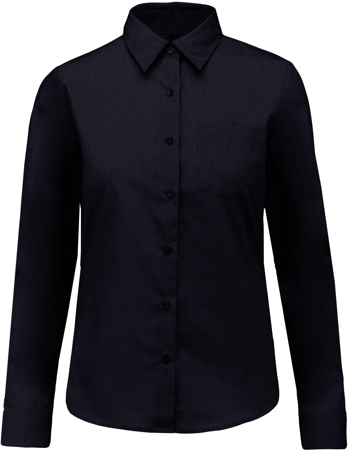 K549-popeline-bluse-jessica-langarm-navy-front-3 Kariban Popeline Bluse "Jessica" langarm