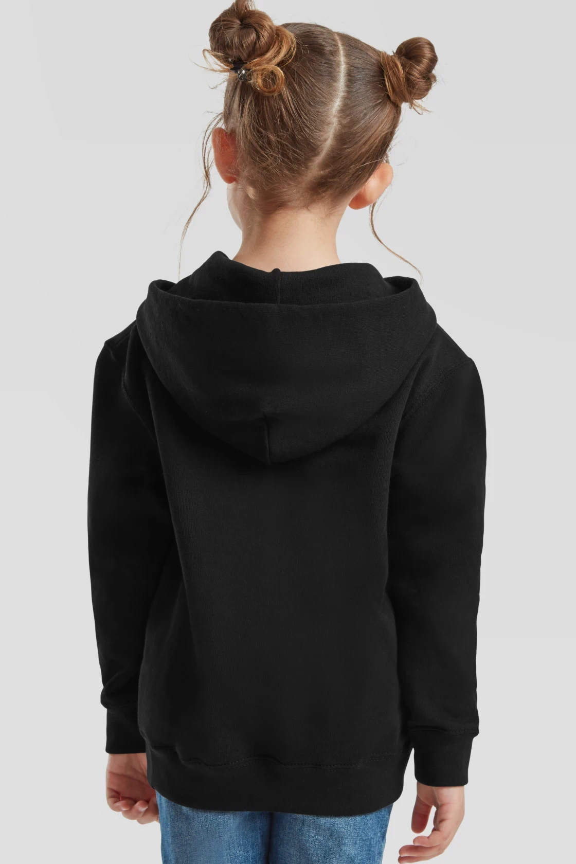 fruit-of-the-loom-62-043-0-kids-classic-hooded-sweatshirt-black-model-2 F.O.L. Kids Classic Hooded Sweat