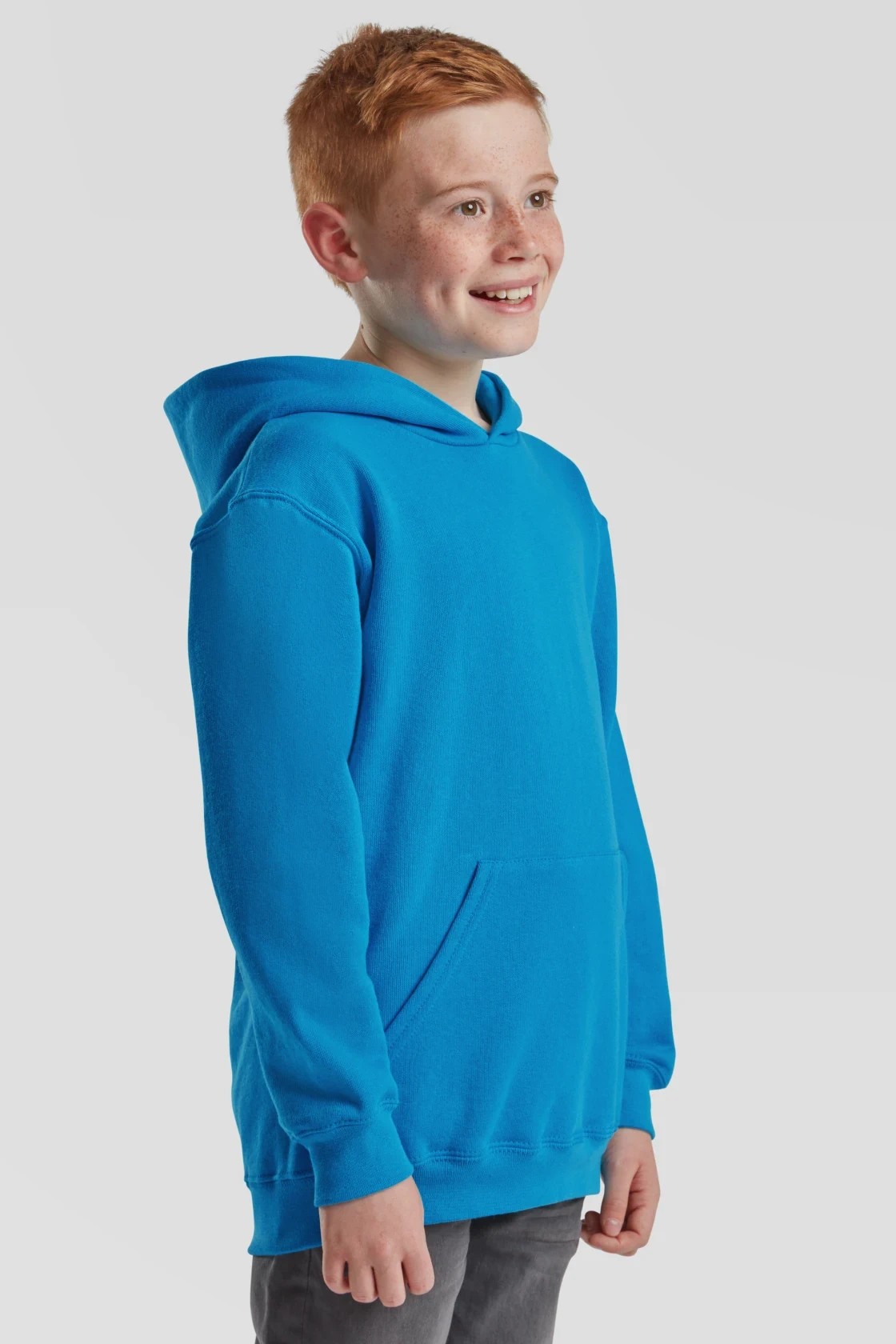 fruit-of-the-loom-62-043-0-kids-classic-hooded-sweatshirt-azureblue-model-1 F.O.L. Kids Classic Hooded Sweat
