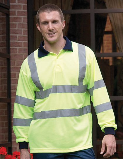 YOKO Hi-Vis Long Sleeve Polo YOKO Hi-Vis Long Sleeve Polo