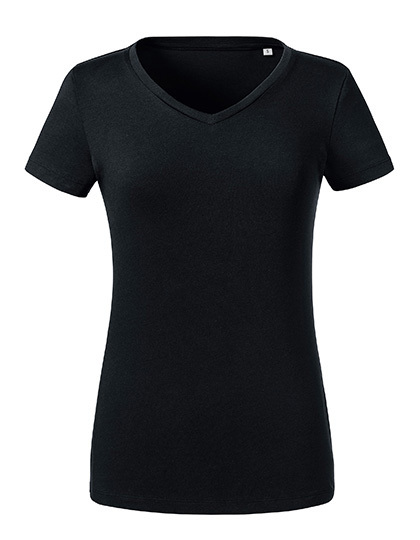 Russell Ladies` Pure Organic V-Neck Tee