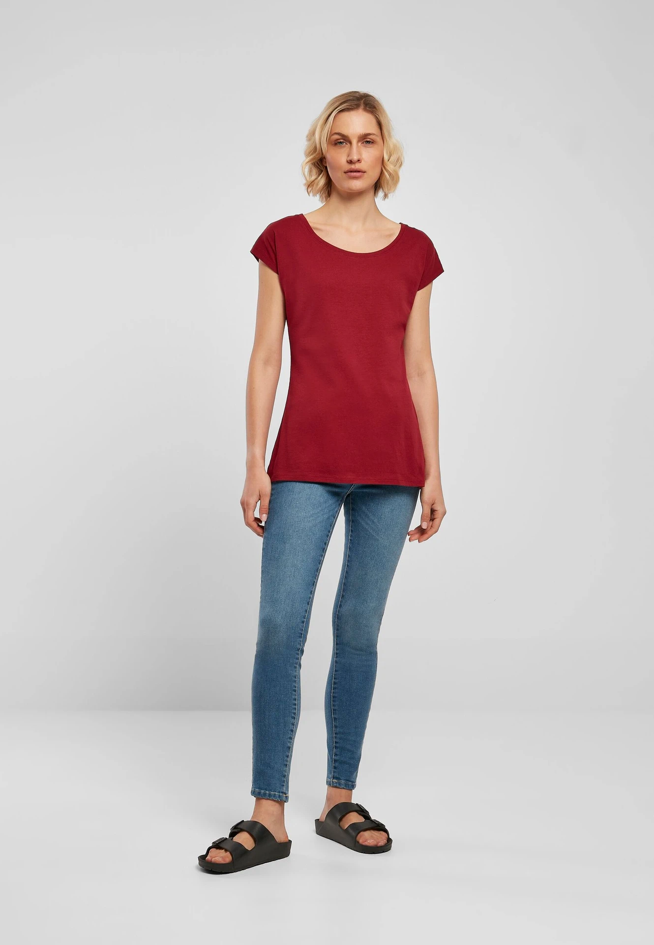 Build Your Brand Ladies Wide Neck Tee